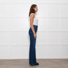 Ida High Waisted Front Pocket Buckle Wide Leg Blue Jeans