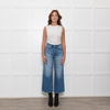 Rag & Bone Blue Wide Leg Straight Distressed Denim Trousers