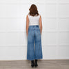 Rag & Bone Blue Wide Leg Straight Distressed Denim Trousers