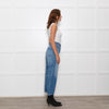 Rag & Bone Blue Wide Leg Straight Distressed Denim Trousers