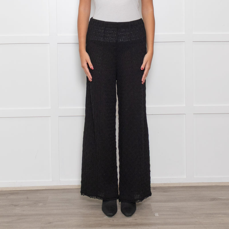Bimba Y Lola Black Elasticated Waist Knitted Trousers
