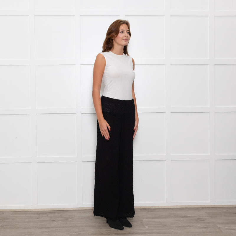 Bimba Y Lola Black Elasticated Waist Knitted Trousers