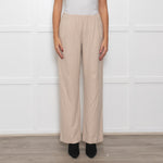 Vince Cream Wool Blend Wide Leg Trousers