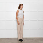 Vince Cream Wool Blend Wide Leg Trousers