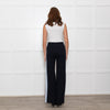 Me + Em Black Cream Blue Side Stripes Stretchy Trousers