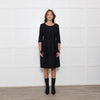 Moloh Midnight Blue Boucle Knit Dress with Grosgrain Ribbon Trims