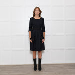 Moloh Midnight Blue Boucle Knit Dress with Grosgrain Ribbon Trims