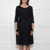 Moloh Midnight Blue Boucle Knit Dress with Grosgrain Ribbon Trims