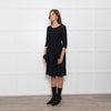 Moloh Midnight Blue Boucle Knit Dress with Grosgrain Ribbon Trims