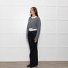 LoveShackFancy Grey Cable Knit Cropped Jumper