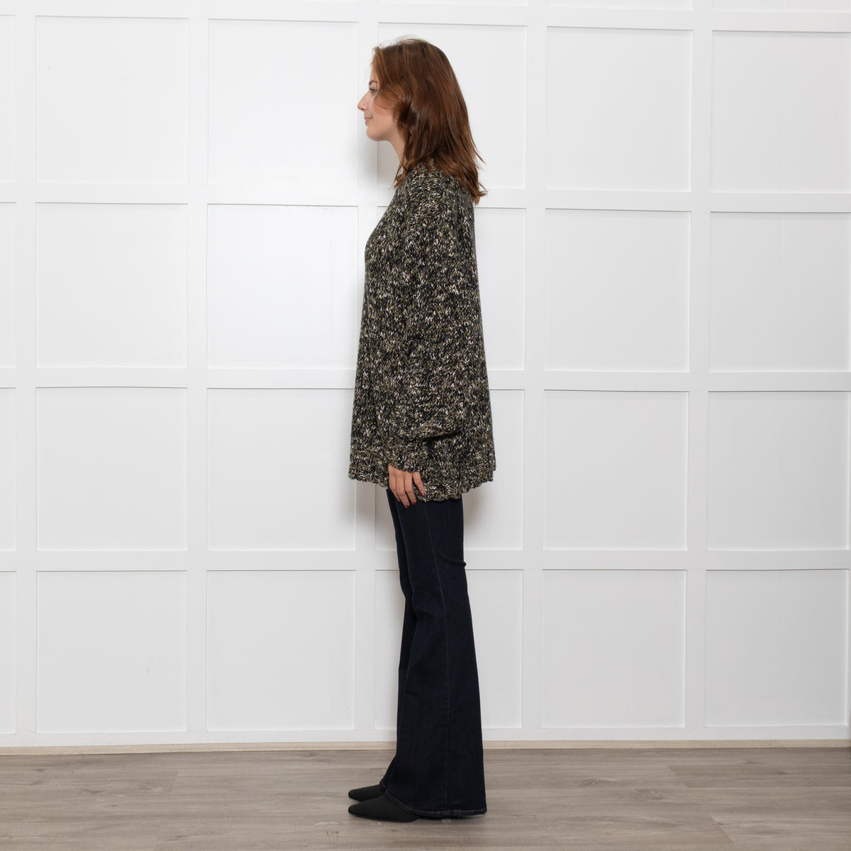 Raey Black Green White Wool Blend Oversized Sweater