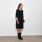 Moloh Midnight Blue Boucle Knit Dress with Grosgrain Ribbon Trims
