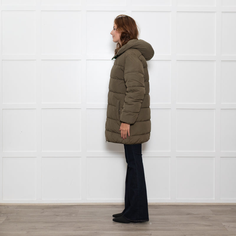 Zadig & Voltaire Green Oversized Puffer Hooded Coat