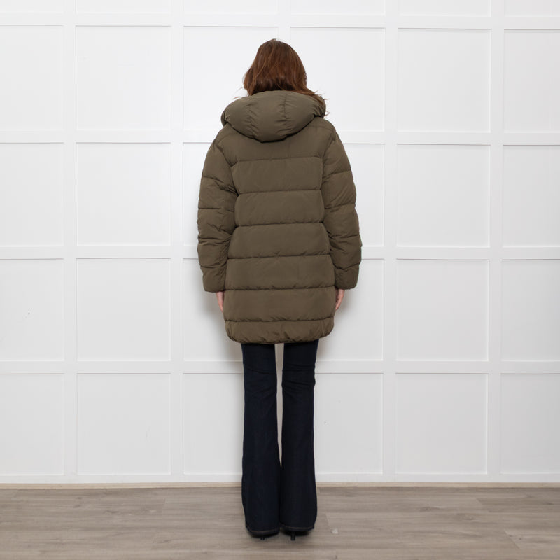 Zadig & Voltaire Green Oversized Puffer Hooded Coat