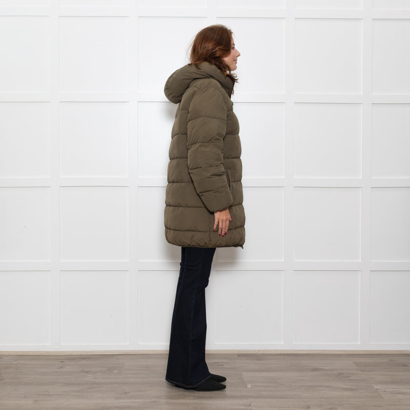 Zadig & Voltaire Green Oversized Puffer Hooded Coat