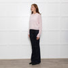 Allude Pale Pink Cashmere Blend Cropped Sweater
