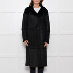 Max Mara Black Shearling Long Coat
