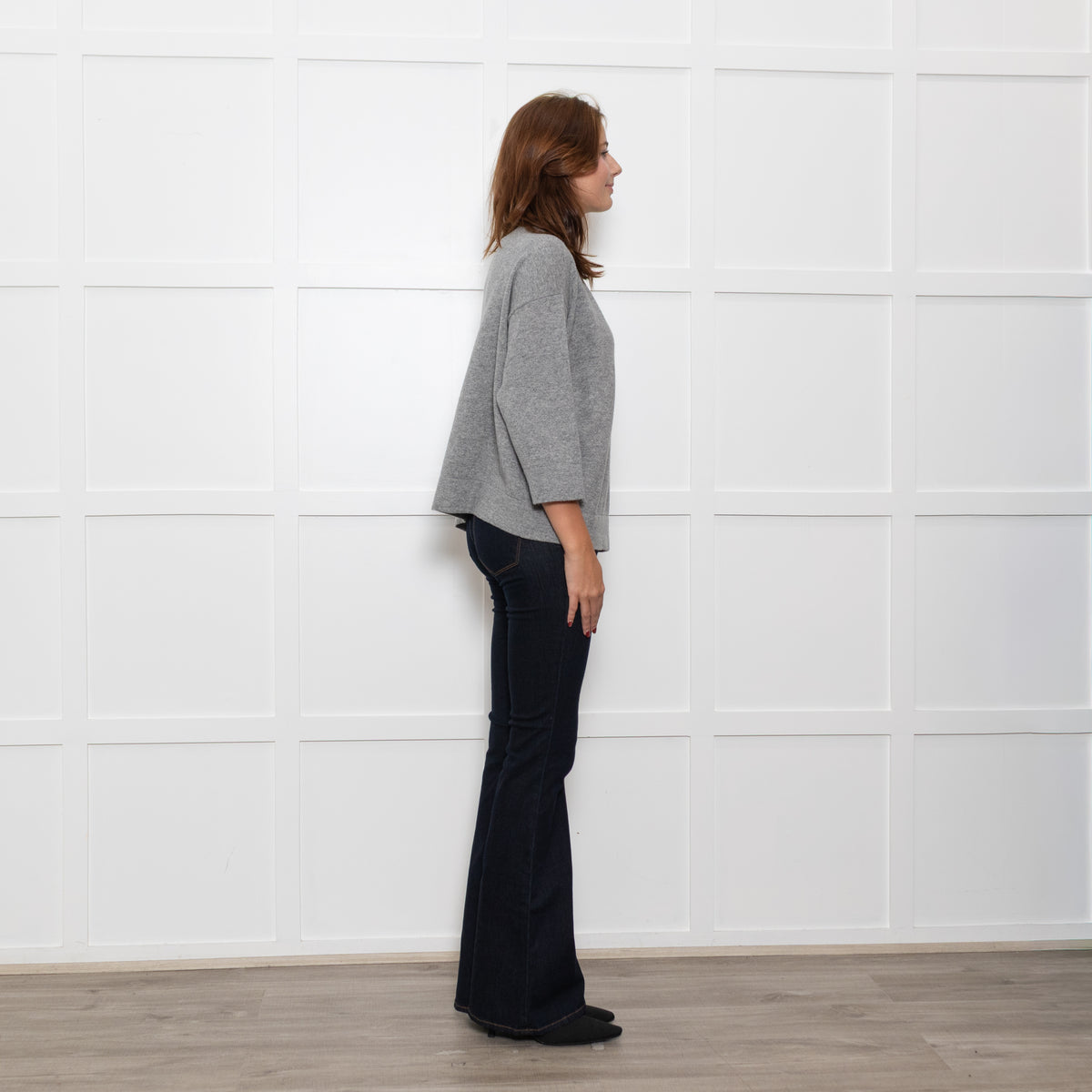Fabiana Filippi Grey Wool Oversized Pocket Detail Sweater