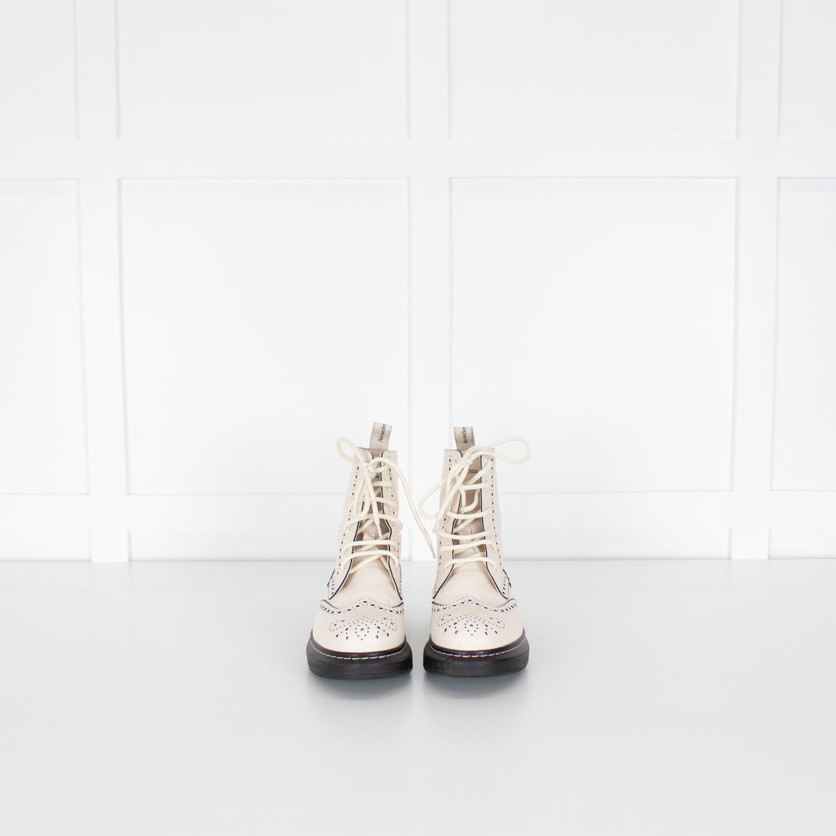 Alexander McQueen Cream Ankle Boots