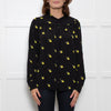 McQ Black And Yellow Swallows Print Blouse