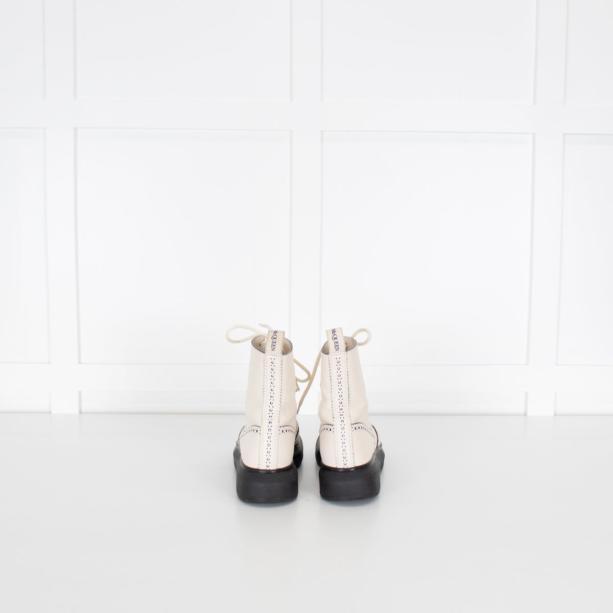 Alexander McQueen Cream Ankle Boots