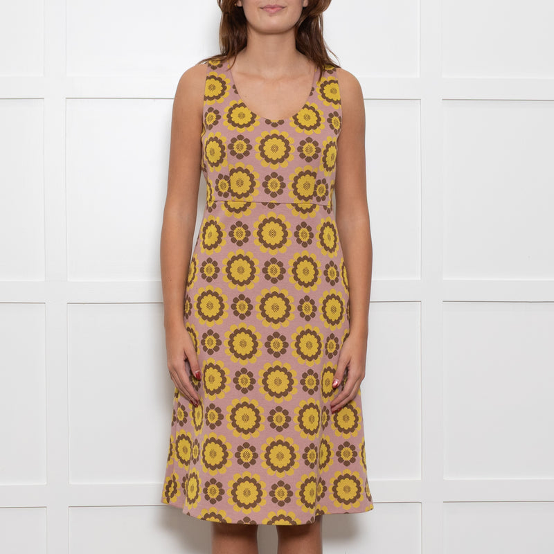 Kate Spade Pink Yellow Floral Knitted Sleeveless Dress