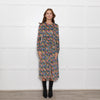 Stine Goya Multi Coloured Floral Devore Midi Dress