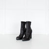 Alexander McQueen Black Leather Pull On Sock Boots