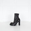 Alexander McQueen Black Leather Pull On Sock Boots
