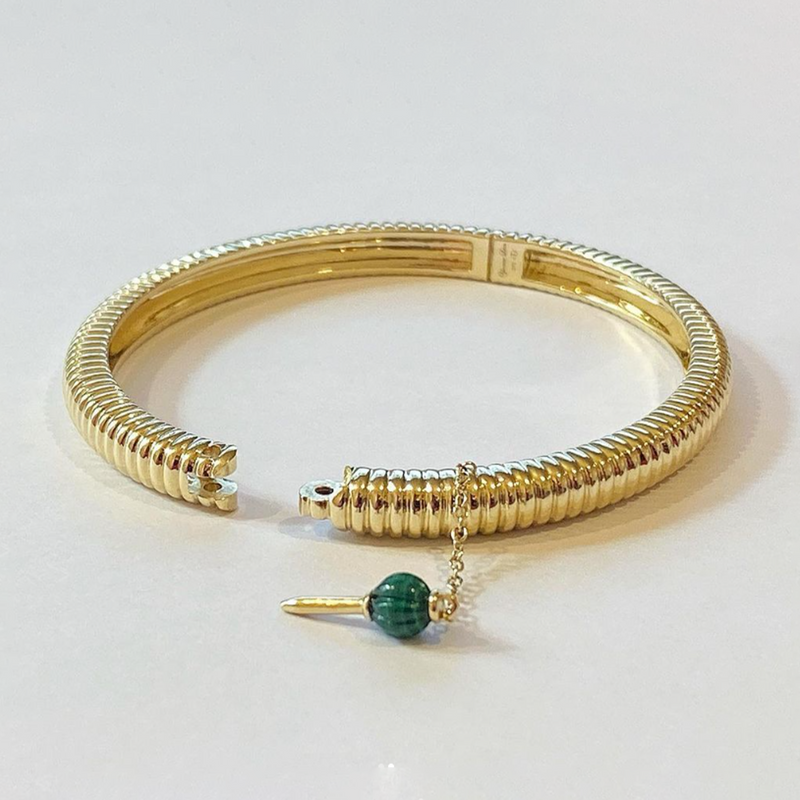 Yvonne Leon 9ct Gold Malachite Berlingot Bracelet