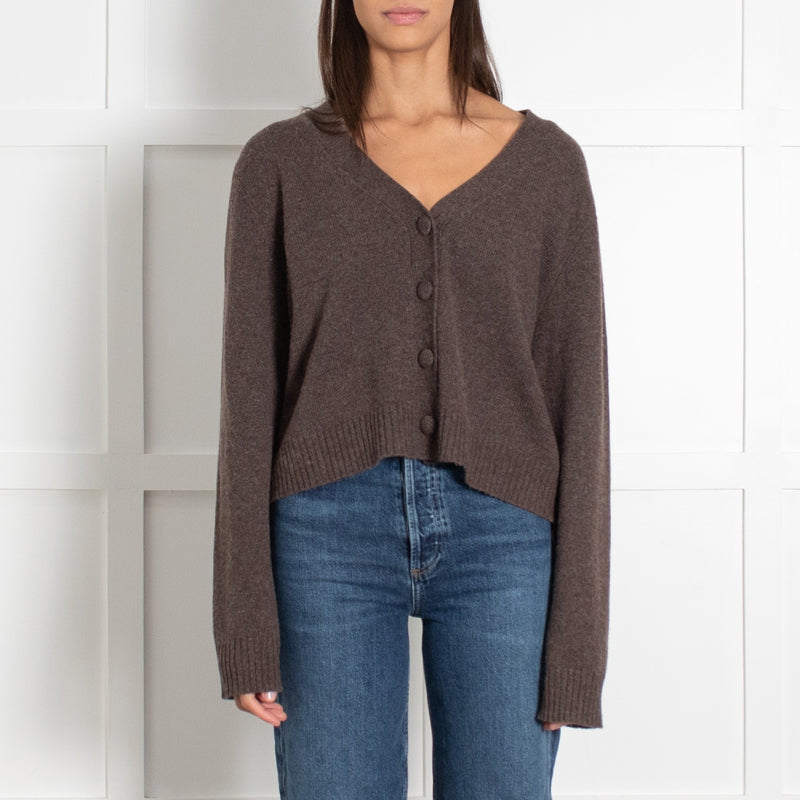 Velvet by Graham & Spencer Brown Button Front Wool Mix Cardigan - Image 2