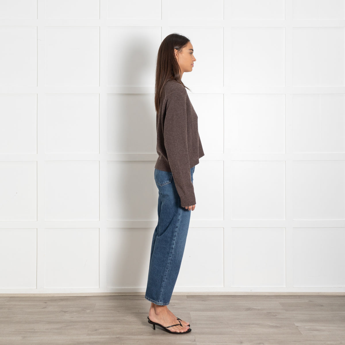 Velvet by Graham & Spencer Brown Button Front Wool Mix Cardigan - Image 6