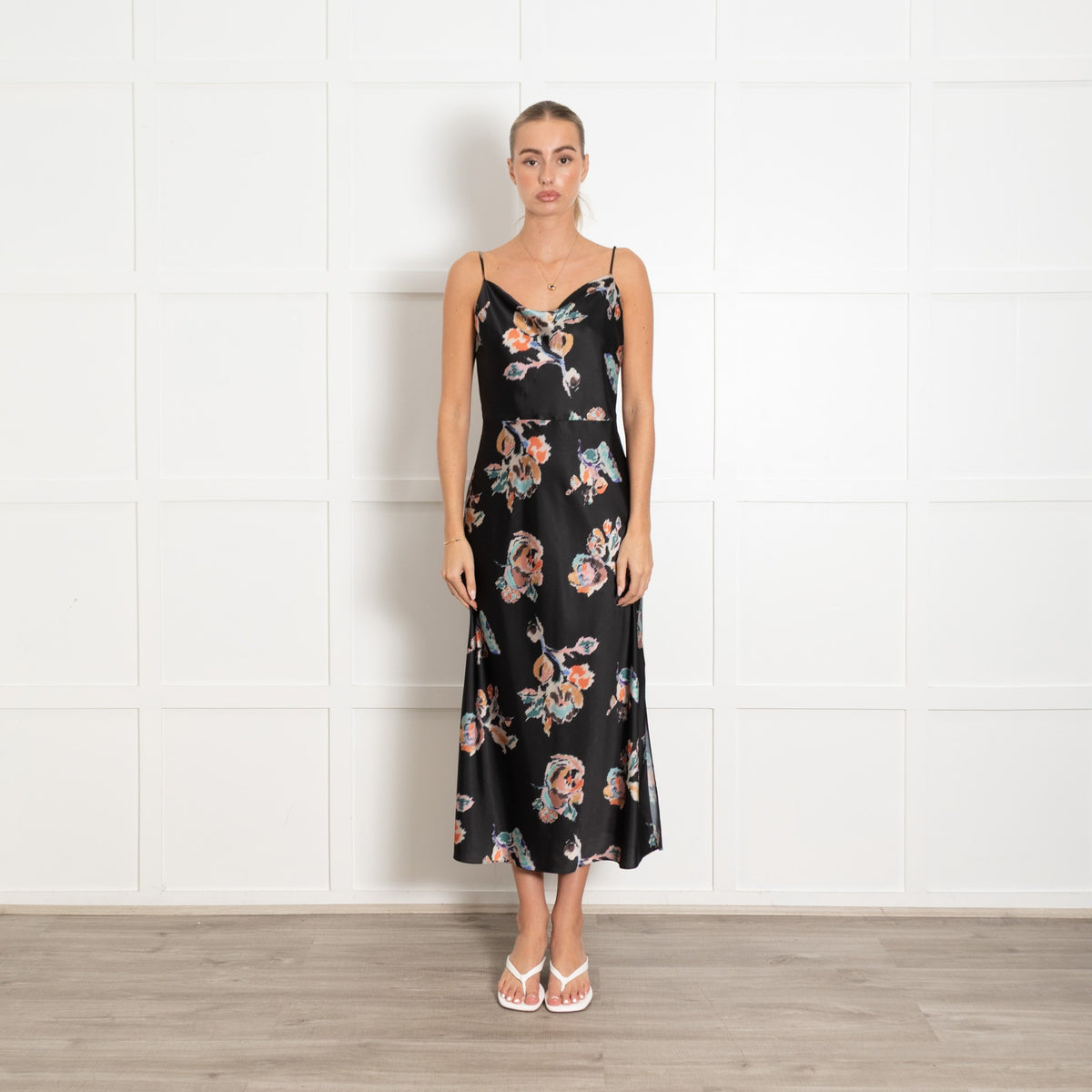 Vince Back Multi Abstract Floral Print Strappy Maxi Dress - Image 1