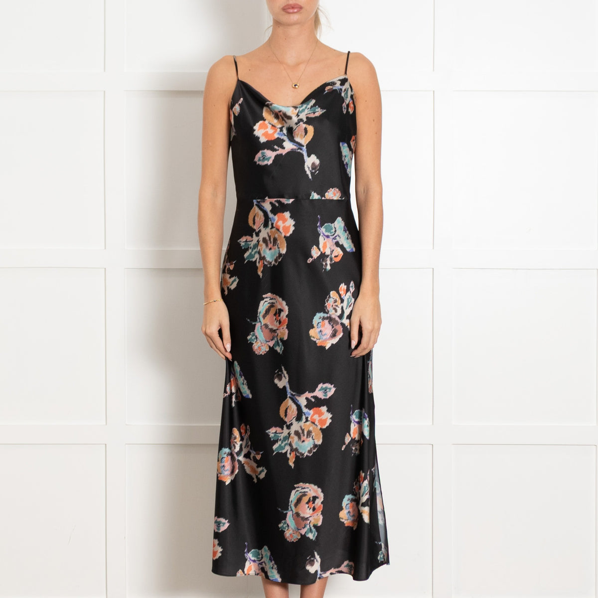 Vince Back Multi Abstract Floral Print Strappy Maxi Dress - Image 2