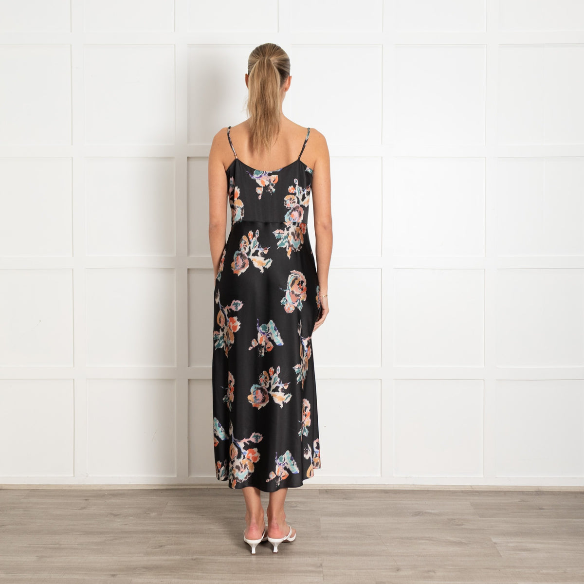 Vince Back Multi Abstract Floral Print Strappy Maxi Dress - Image 5