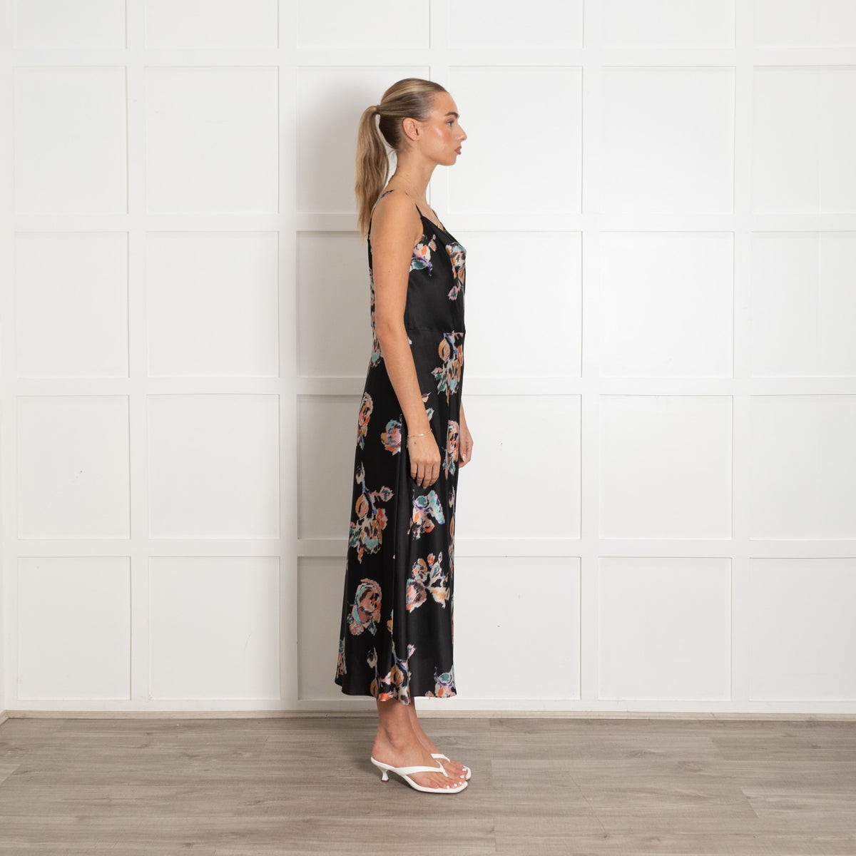 Vince Back Multi Abstract Floral Print Strappy Maxi Dress - Image 6