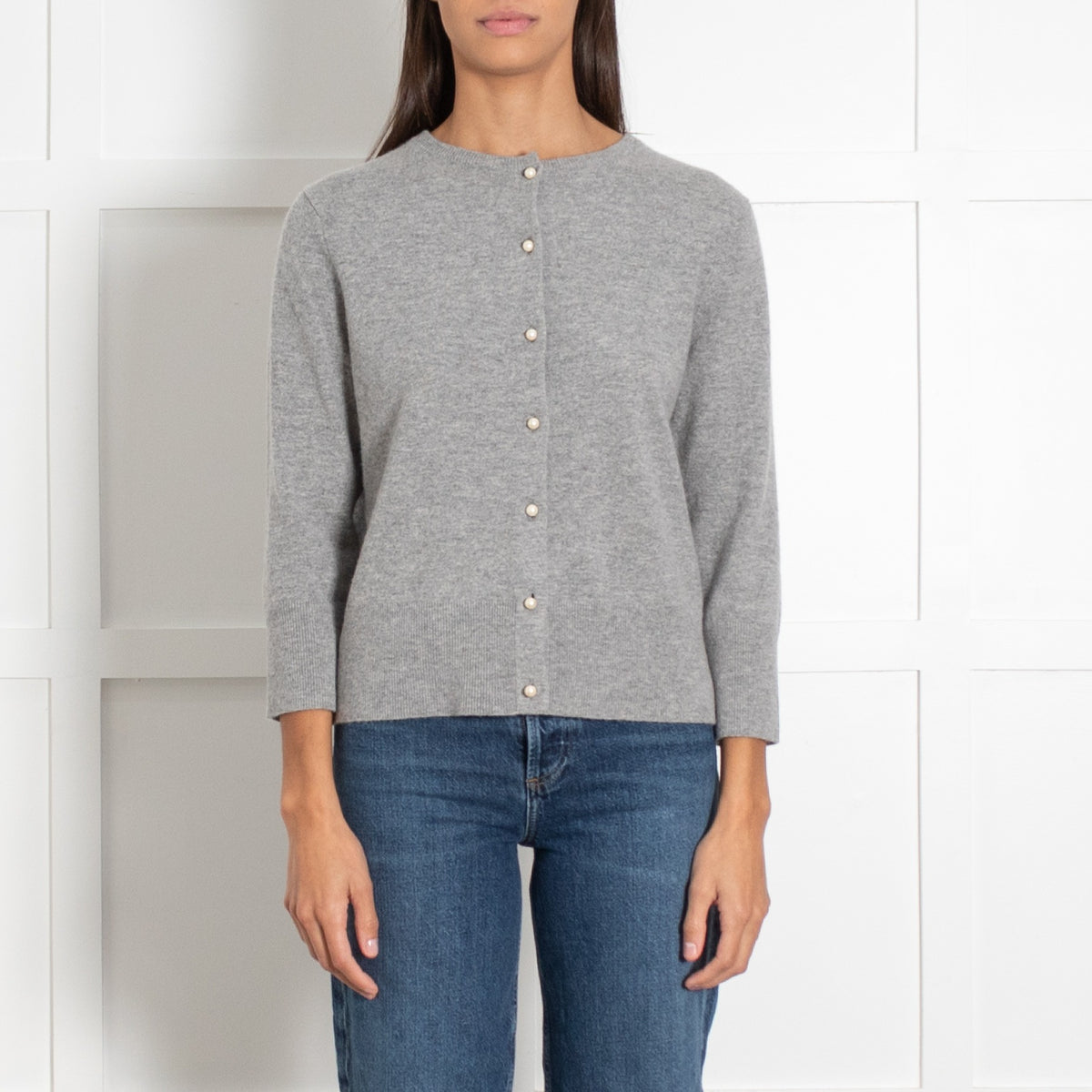 Vince Grey Pearl Button Cardigan - Image 2