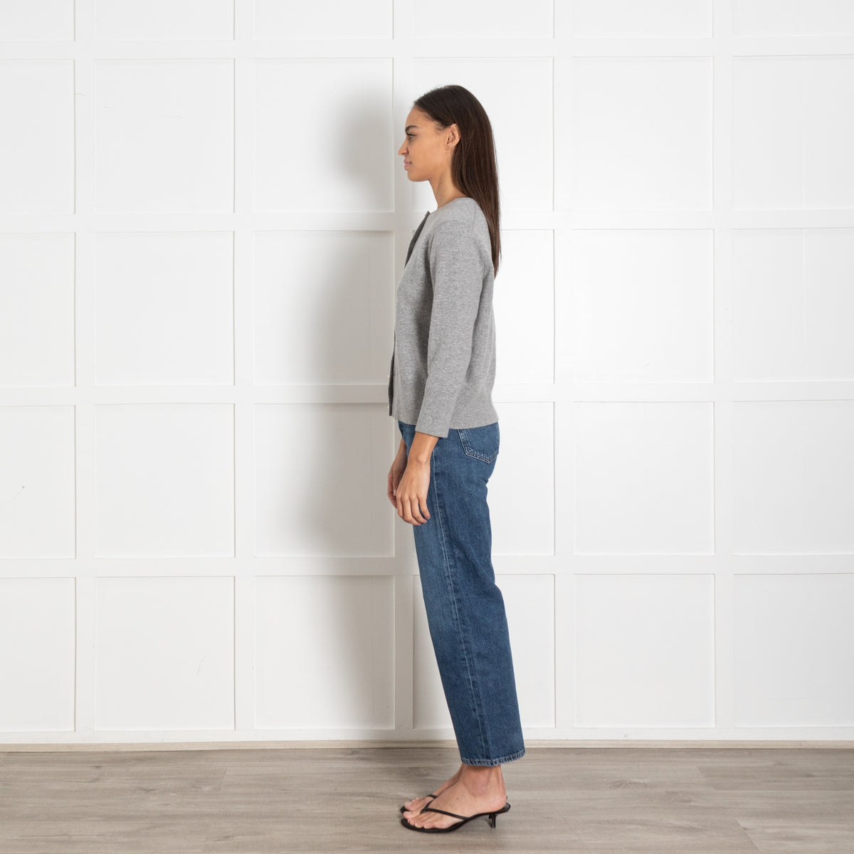 Vince Grey Pearl Button Cardigan - Image 4