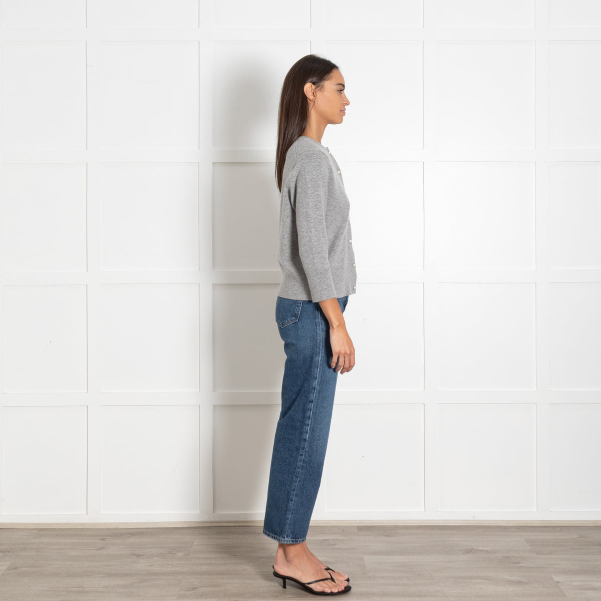 Vince Grey Pearl Button Cardigan - Image 6