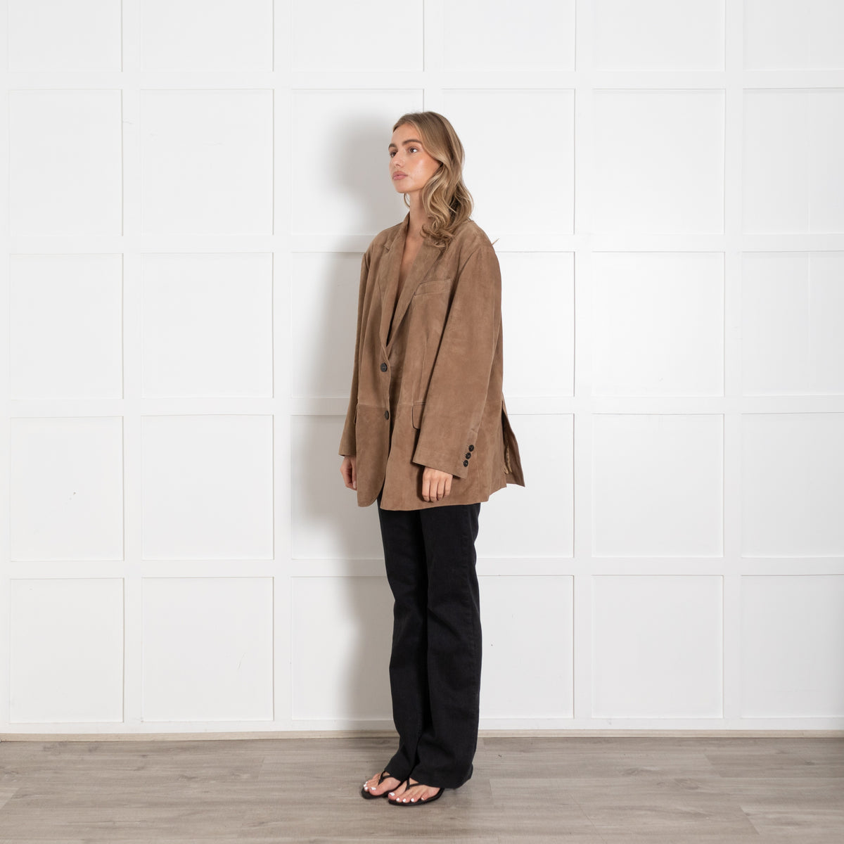 Weekend Max Mara Beige Suede Rolanda Jacket - Image 3