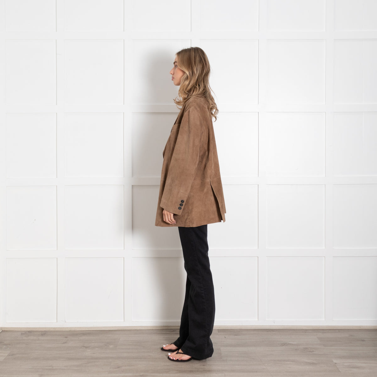 Weekend Max Mara Beige Suede Rolanda Jacket - Image 4