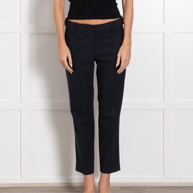 Weekend Max Mara Navy Wool Blend Trousers - Image 2