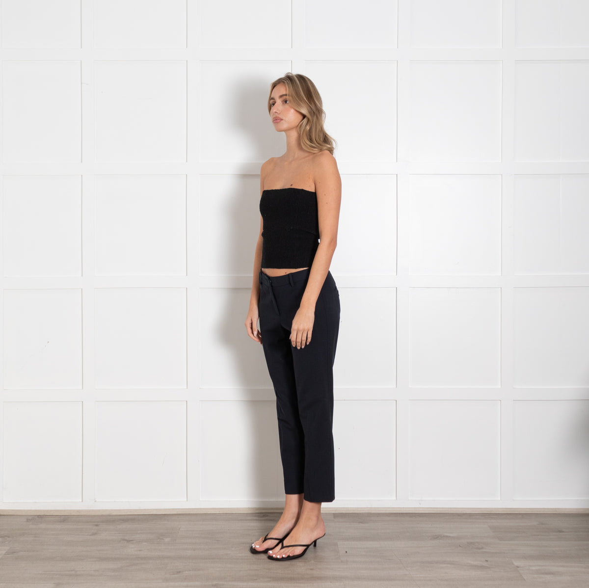 Weekend Max Mara Navy Wool Blend Trousers - Image 3