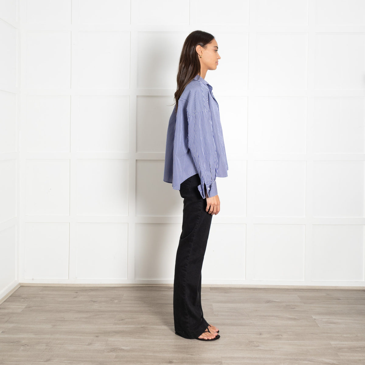 Weekend Maxmara Blue & White Stripe Cotton Shirt - Image 4
