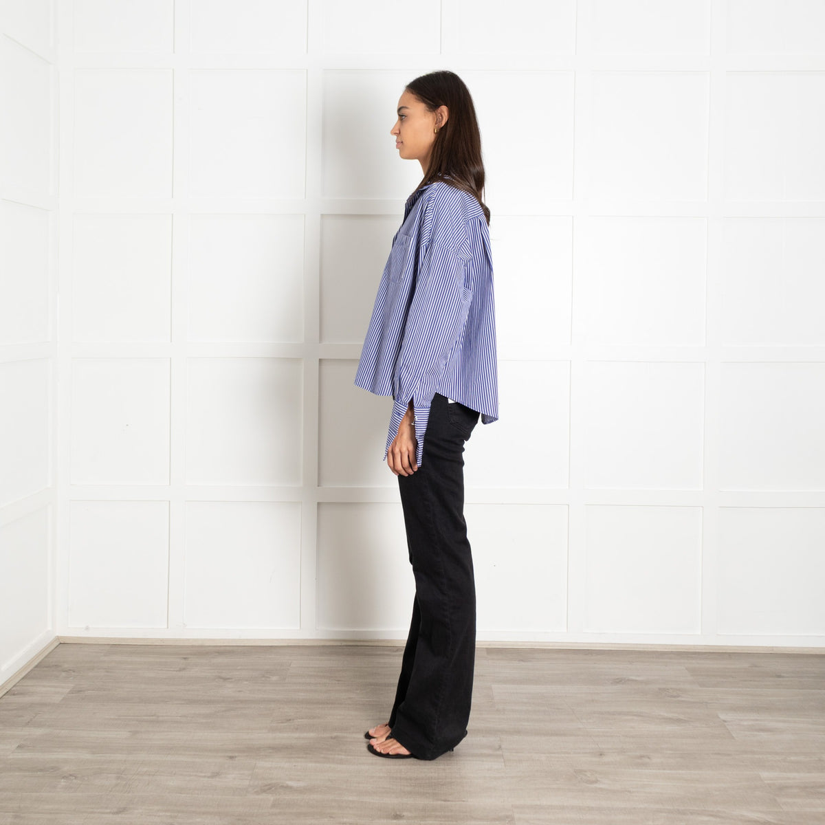 Weekend Maxmara Blue & White Stripe Cotton Shirt - Image 6