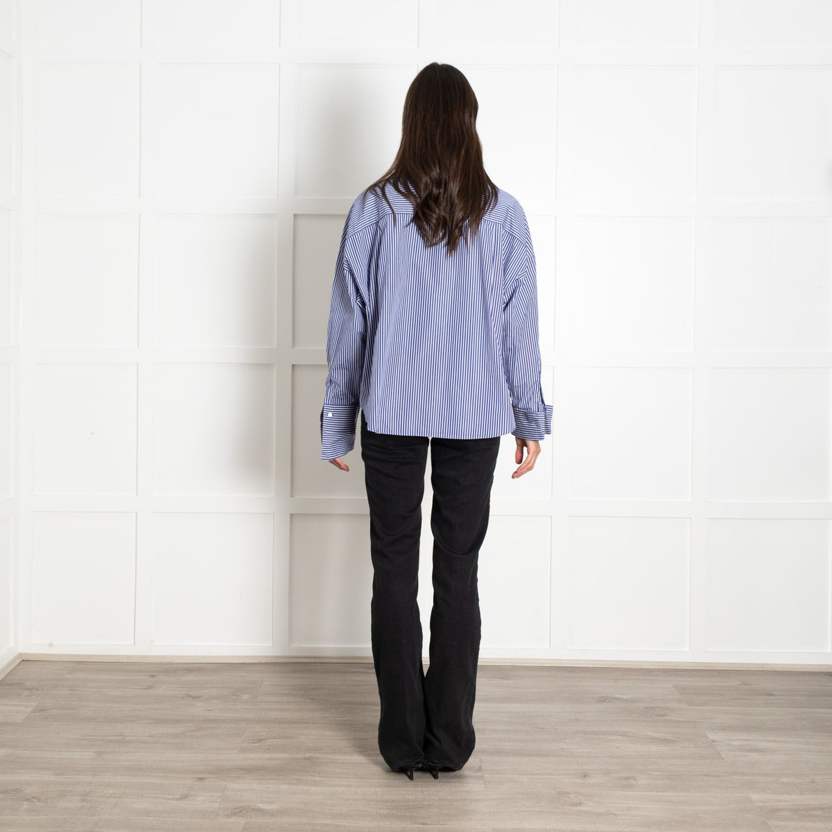 Weekend Maxmara Blue & White Stripe Cotton Shirt - Image 7