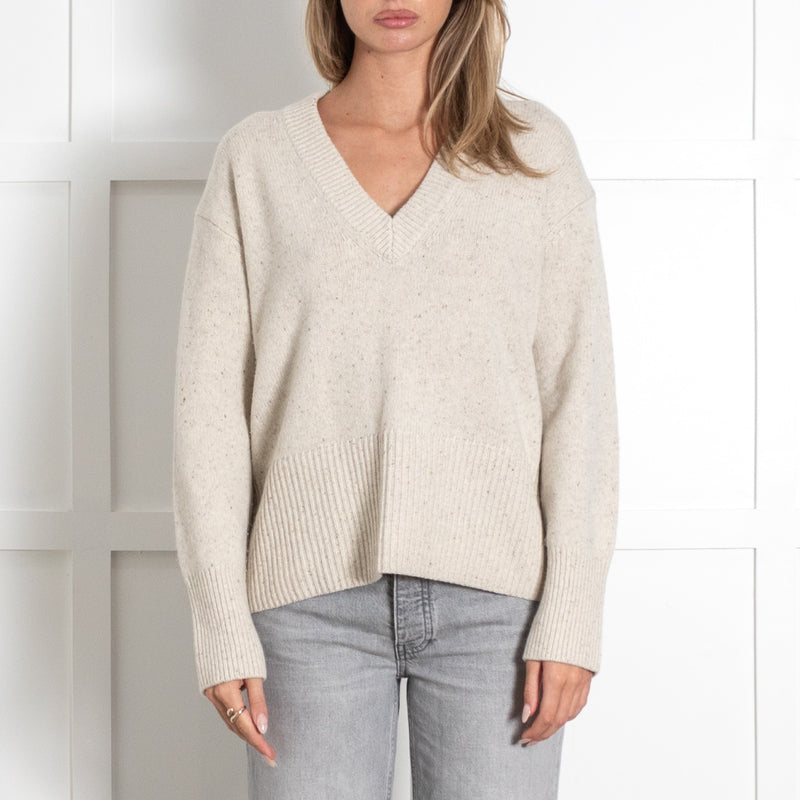The White Company Wool Donegal V-Neck Sweater - Image 2