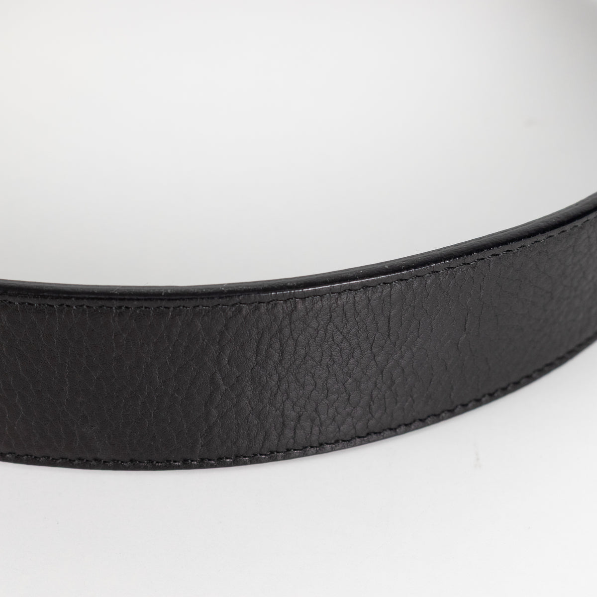 Yves Saint Laurent Black Belt With Gold Logo Buckle - Image 11
