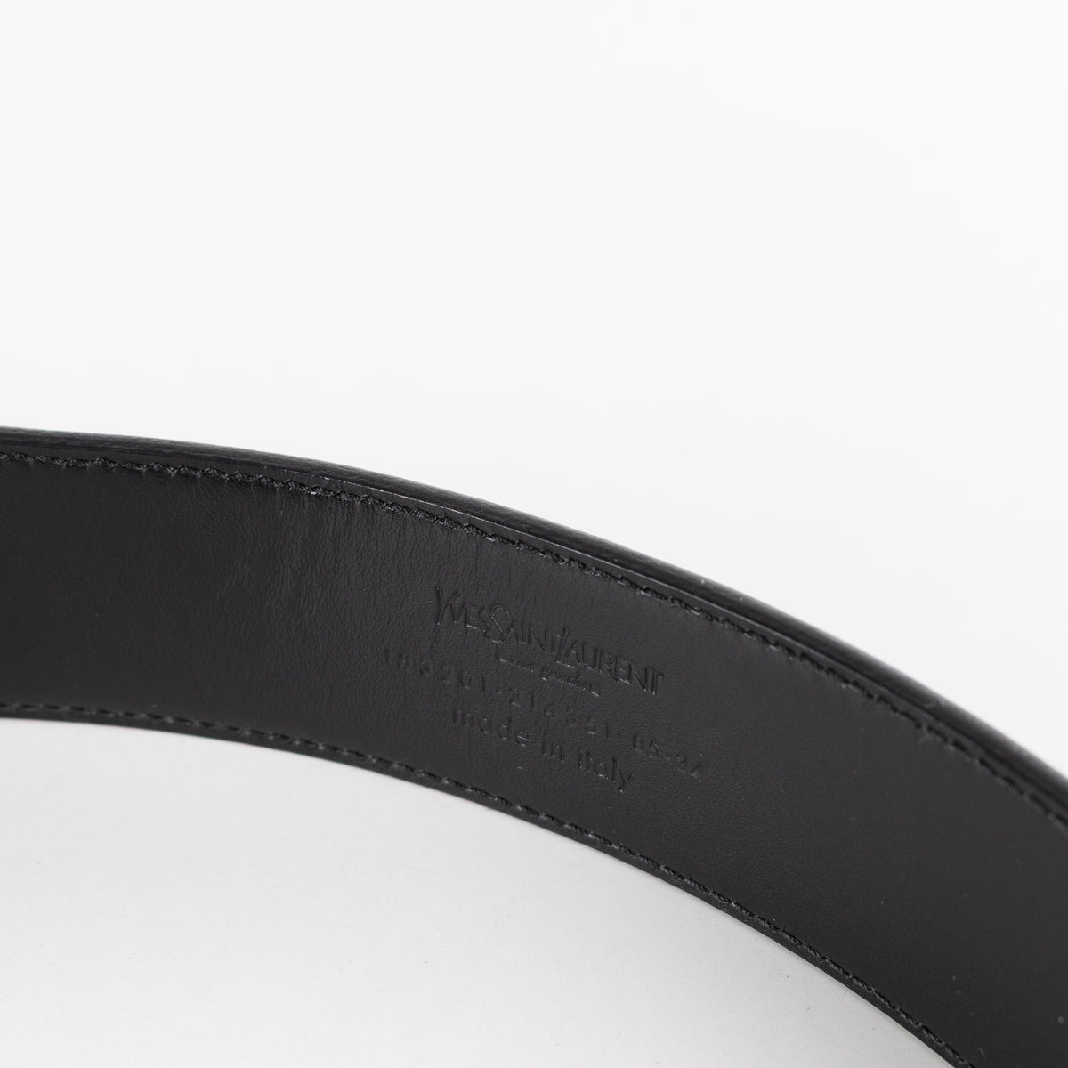 Yves Saint Laurent Black Belt With Gold Logo Buckle - Image 6