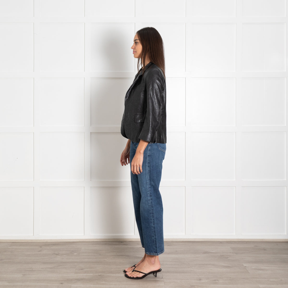 Zadig & Voltaire Preloved Black Crinkle Leather Jacket - Image 4